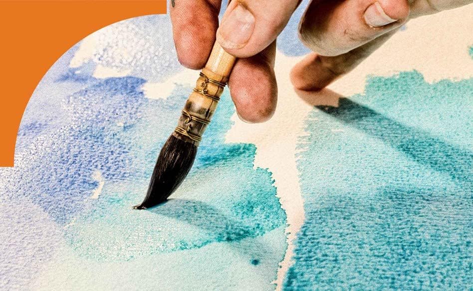 BRUSTRO Artists 25% Cotton Watercolour Paper| 300 GSM,Size A3, Cold Pressed | Pack of 5+1 Sheets |Ideal for Professional Painting, Acrylic, Gouache. Dry & Wet, Fine Art Students.