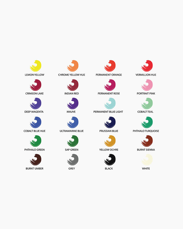Camel Artist Gouache Colours - 24 Shades with Brushes