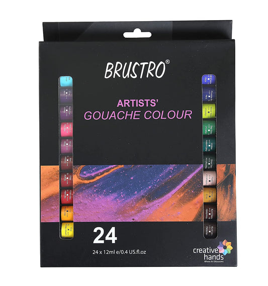 BRUSTRO Artist's Gouache Colour | Set of 24 Colors X 12ml Tubes