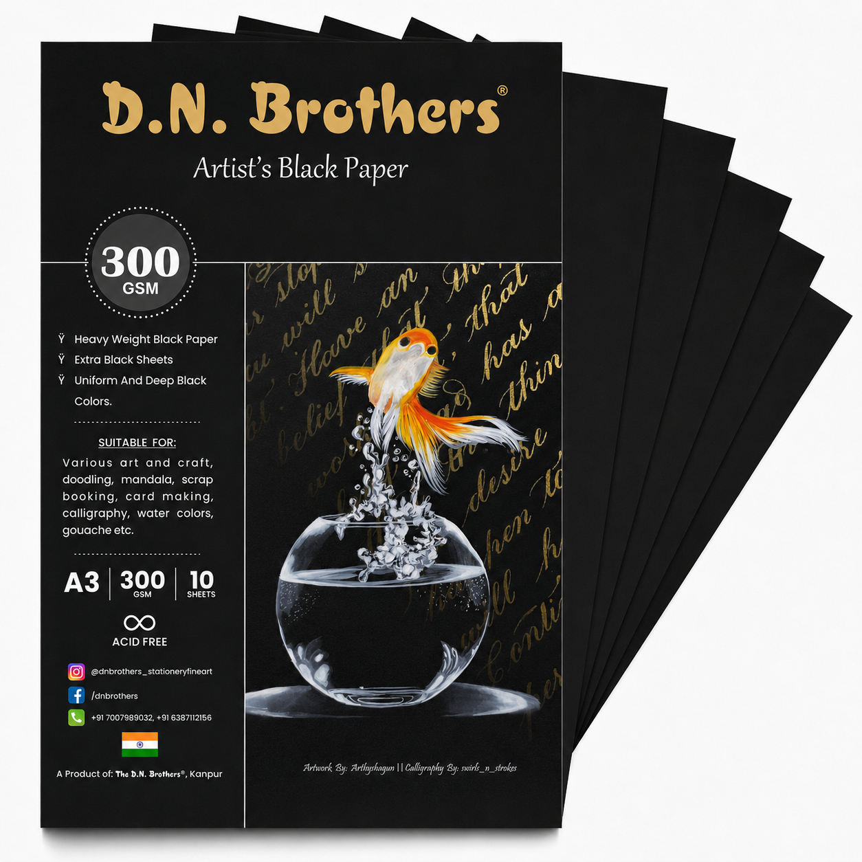 D.N. Brothers Artist's Black Paper - 300 GSM