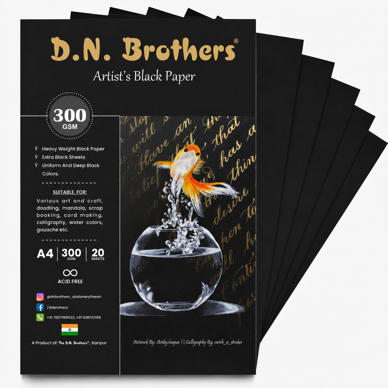 D.N. Brothers Artist's Black Paper - 300 GSM