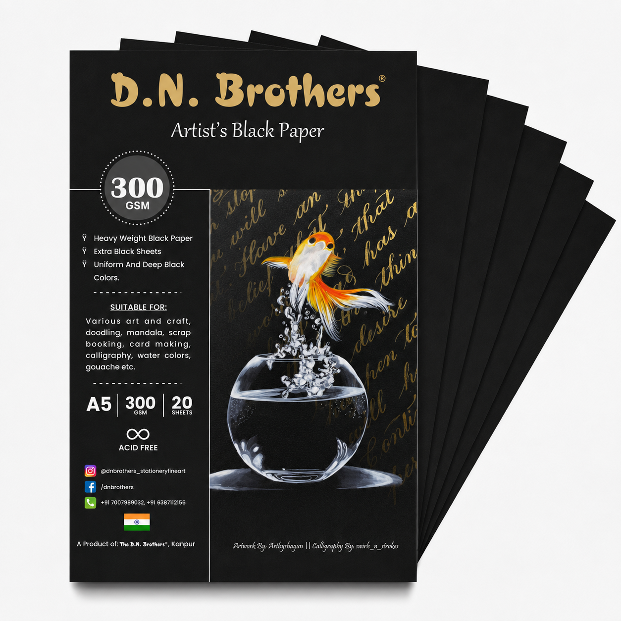 D.N. Brothers Artist's Black Paper - 300 GSM