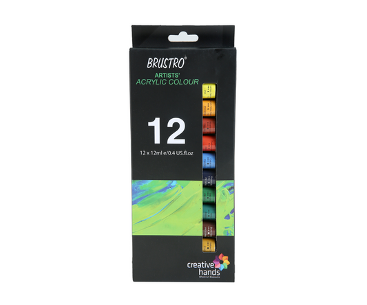 BRUSTRO Artist's Acrylic Colour | Set of 12 Colours X 12ml Tubes