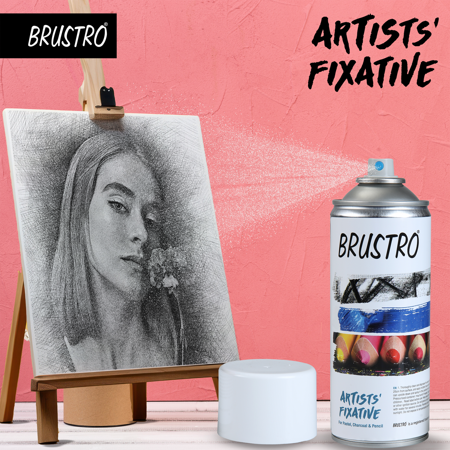BRUSTRO Artist's Fixative Spray Can | 400ml | Transparent