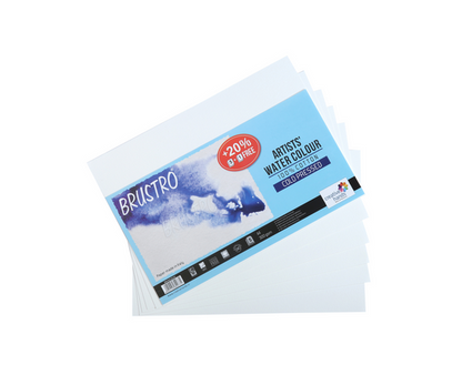 Brustro Artists’ Watercolour paper 100% cotton CP 300 Gsm A2 (5 Sheets)