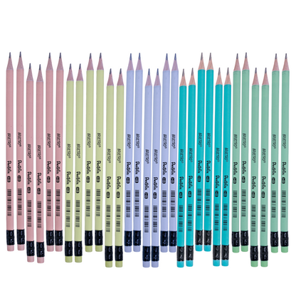 Brustro Pastelix HB Pencils|Pack of 30 (5 Colours x 6 Pencils), 2.2mm Lead With Latex free Rubber,Pre-Sharpened