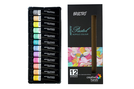 BRUSTRO Artist's Acrylic Pastel Colour |  Set of 12 Colors X 12ml Tubes