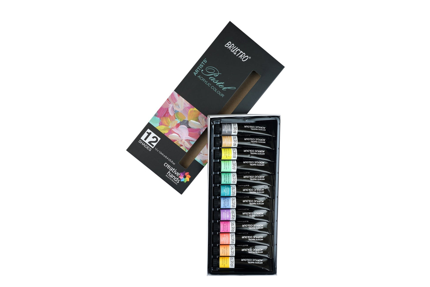 BRUSTRO Artist's Acrylic Pastel Colour |  Set of 12 Colors X 12ml Tubes