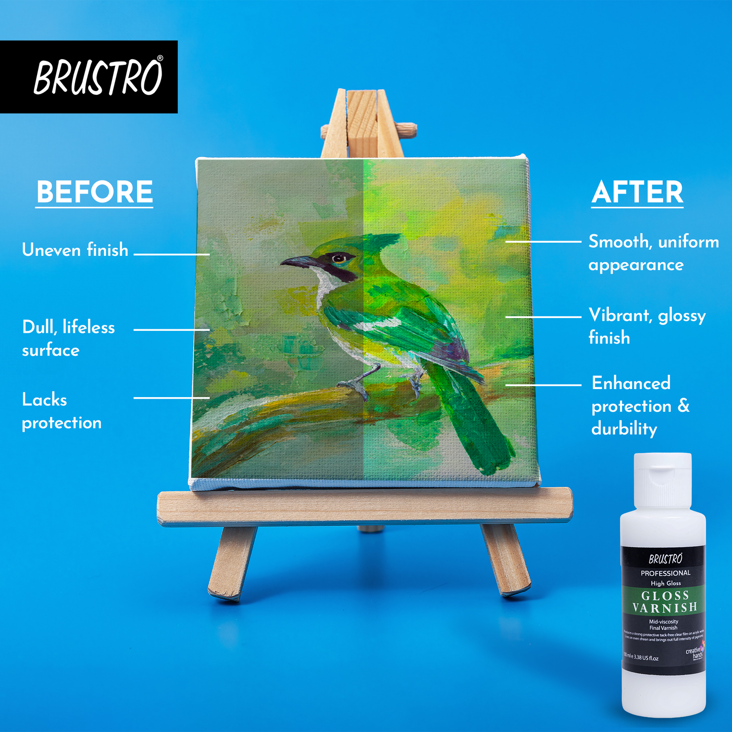 Brustro Professional High Gloss Varnish 100 Ml| Non-Yellowing,Transparent