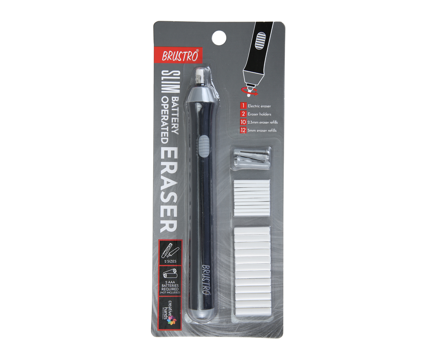 BRUSTRO Automatic Eraser | 2.3mm, 5mm| 22 Refills, 2 Eraser Holders
