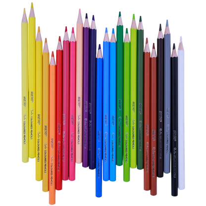 Brustro Studio Colour Pencil Set 24 in a Metal Tube| 3mm Lead,Pre-Sharpened