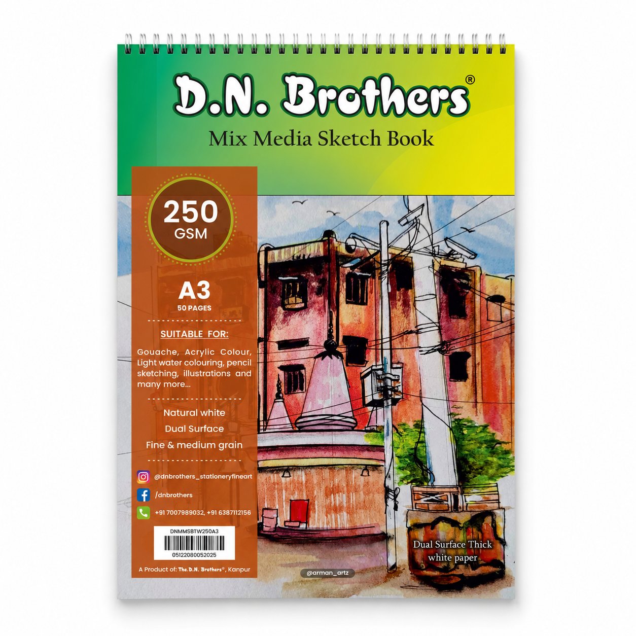 D.N. Brothers Mix Media Sketchbook 250 GSM