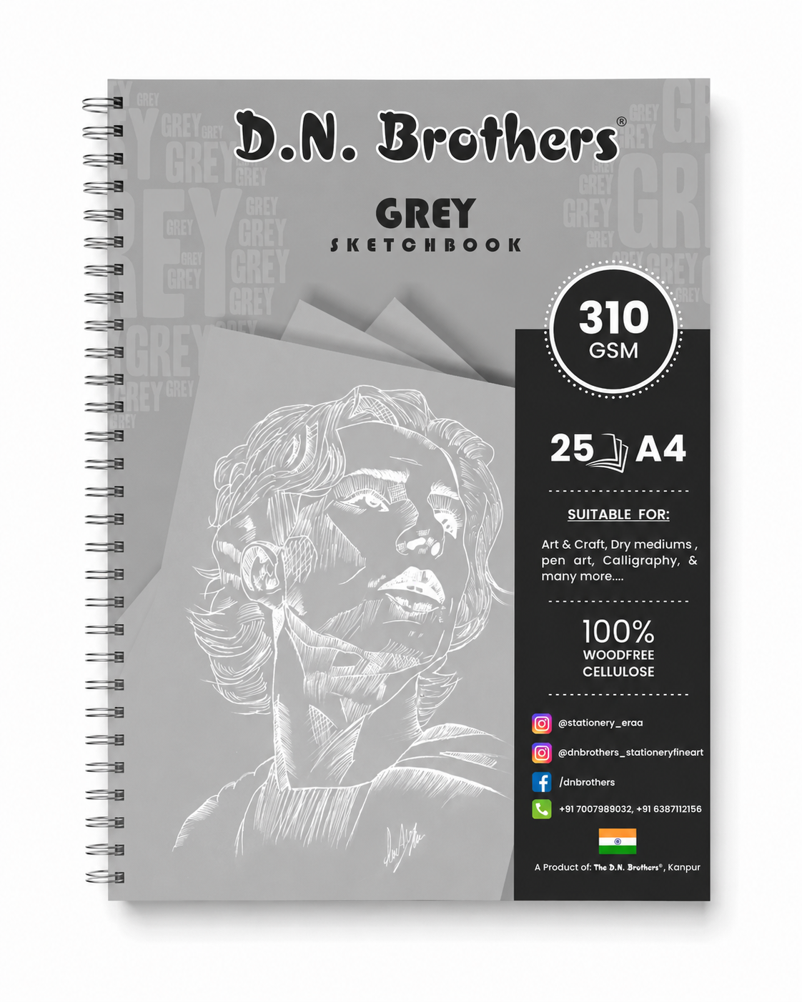 D.N. Brothers Grey Sketchbook - 310 GSM