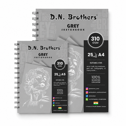 D.N. Brothers Grey Sketchbook - 310 GSM