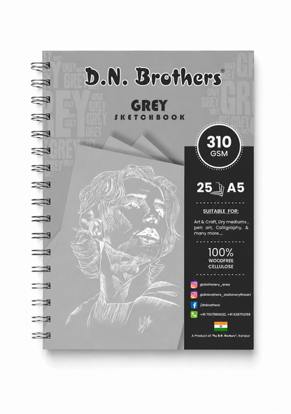 D.N. Brothers Grey Sketchbook - 310 GSM