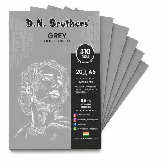 D.N. Brothers Artist's Grey Toned Sheets - 310 GSM