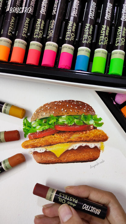BRUSTRO Artists Oil Pastels | 48 Shades |Intermixing, Bright and Intense Colours