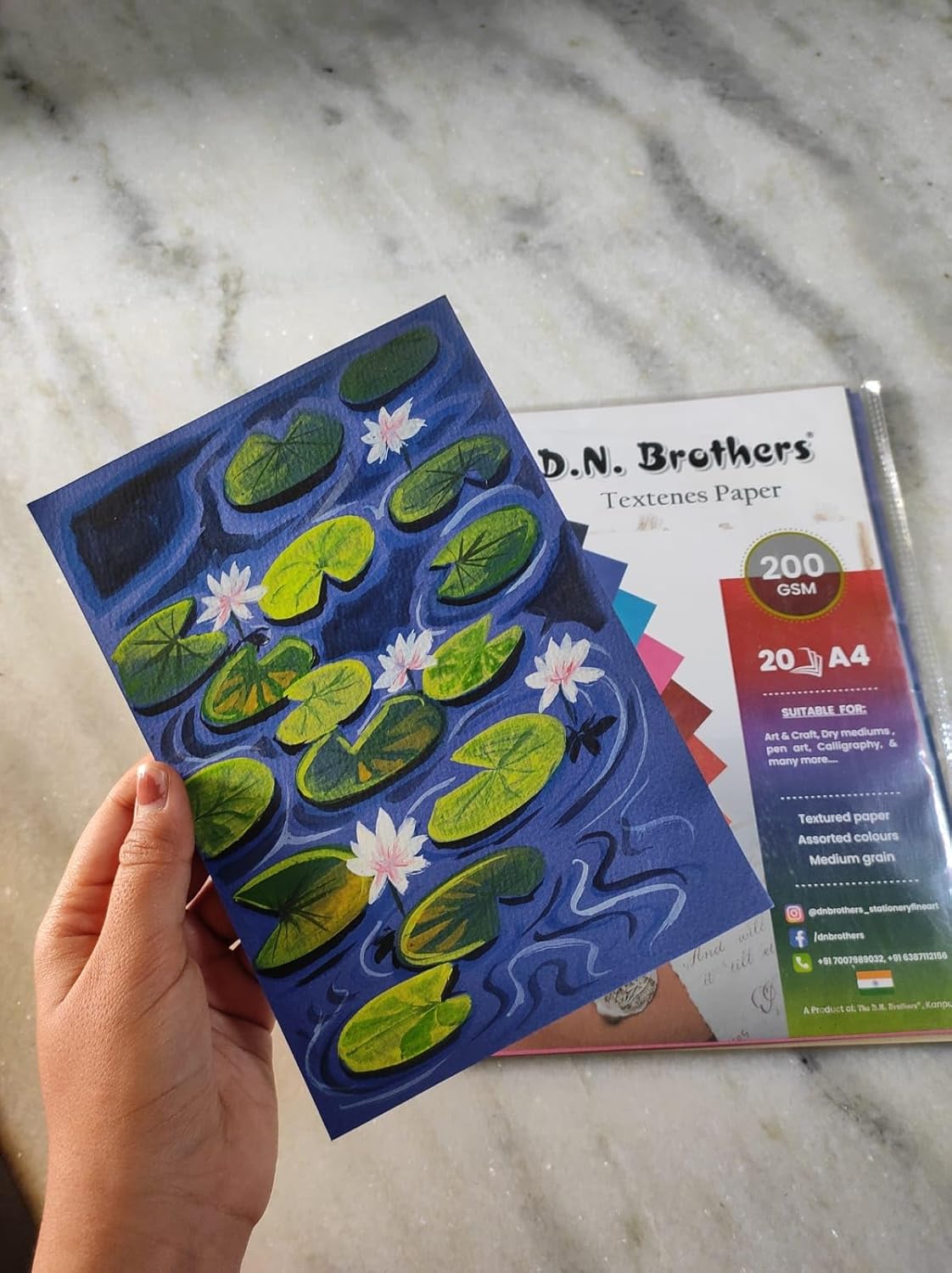 D.N. Brothers Texteens Vibrant Color Drawing Paper - Double Sided, 200 GSM (A3 & A4)