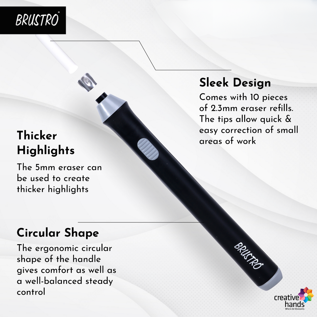 BRUSTRO Automatic Eraser | 2.3mm, 5mm| 22 Refills, 2 Eraser Holders