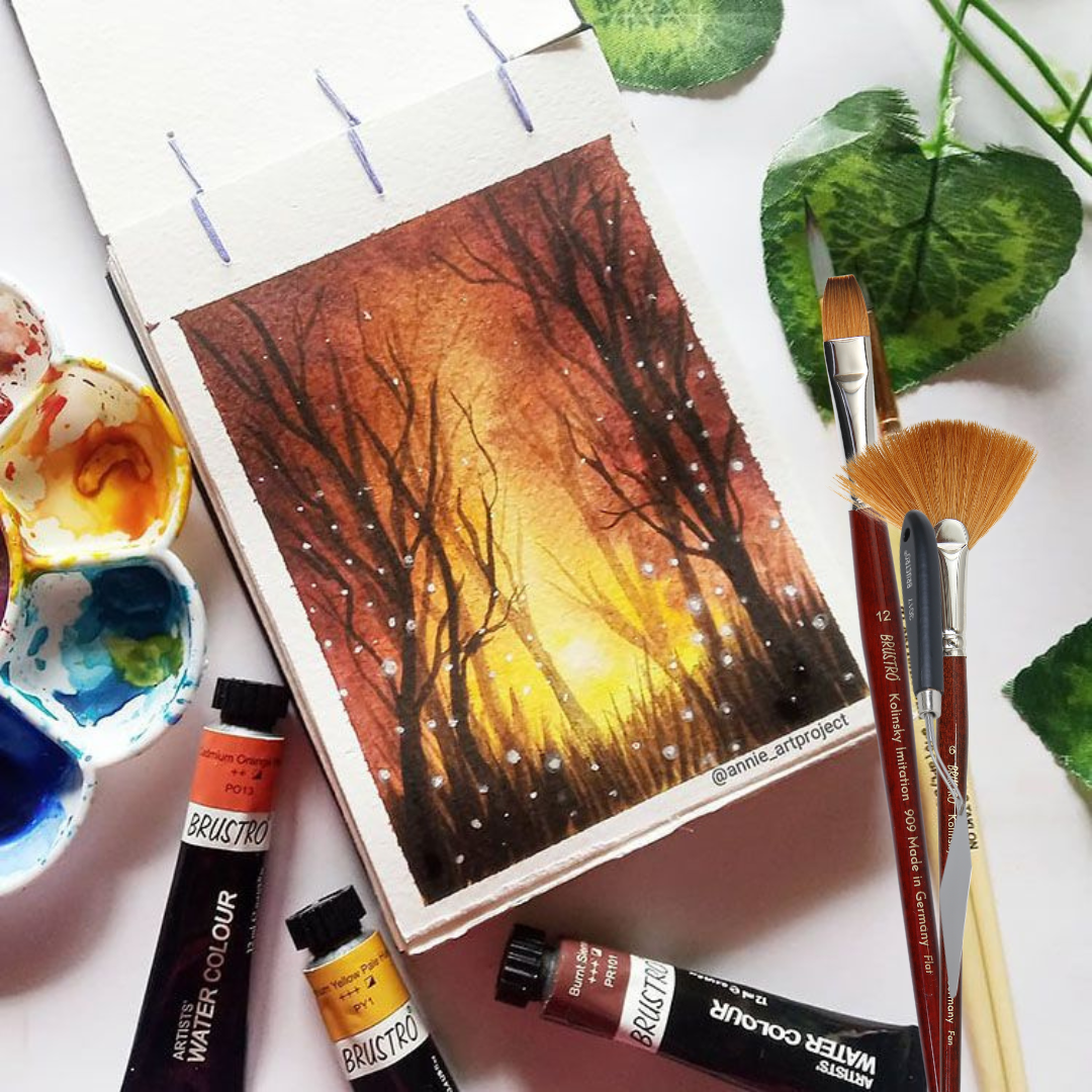 BRUSTRO Artist's Watercolour Paint | Set of 12 Colours X 12ML Tubes
