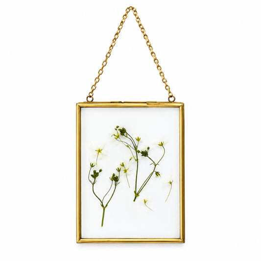 Golden Vintage Glass Photo Frame for Home Decor