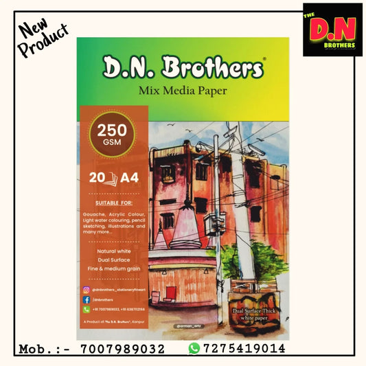 Mixed Media Paper 250 GSM - A3, A4, A5 | Premium Art Paper